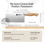 XINZUO Professional Chinese Meat Cleaver Knife - Triple-Layer Composited Steel with Olive Wood Handle, Razor Sharp & Ergonomic Design-PIN Series