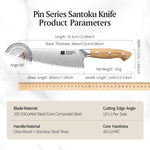 XINZUO Professional Santoku Knife - Triple-Layer Composited Steel with Olive Wood Handle, Razor Sharp & Ergonomic Design-PIN Series