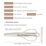 XINZUO 5 Colors Magnetic Kitchen Scissors with Fridge Storage – German 1.4116 Molybdenum-Vanadium Steel, Multi-Purpose