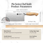 XINZUO Professional Chinese Bone Cleaver Knife - Triple-Layer Composited Steel with Olive Wood Handle, Razor Sharp & Ergonomic Design-PIN Series