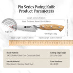XINZUO 4.3 Inches Paring Knife - Triple-Layer Composited Steel with Olive Wood Handle, Razor Sharp & Ergonomic Design-PIN Series