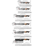 XINZUO 6-Piece Knife Set, 67 Layers Black Damascus Steel,Burnt Oak Handle MO-Series