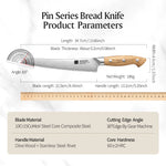 XINZUO Serrated Bread Knife - Triple-Layer Composited Steel with Olive Wood Handle, Razor Sharp & Ergonomic Design-PIN Series