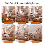 XINZUO Damascus Steel Kitchen Scissors 119 Layers Damascus Steel Antique Bronze Multi-Function Kitchen Scissors