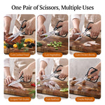 XINZUO Multi-Functional Kitchen Scissors 119 Layers Damascus Steel Iridescent Finish-Effort-saving Design