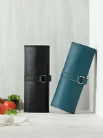 XINZUO 1PC Professional Chef Knife Roll Bag – 8 Slots, Microfiber Leather & Thickened Canvas, Available in Black or Blue,Durable Knife Storage & Travel Case for Chefs, Culinary Students & Home Cooks