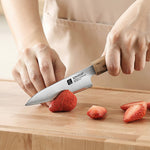 XINZUO Paring Knife Aogami No.2 Composite Steel, 3-Layer Sanyo Riki Blade 62-64HRC, Japanese Kitchen Knife
