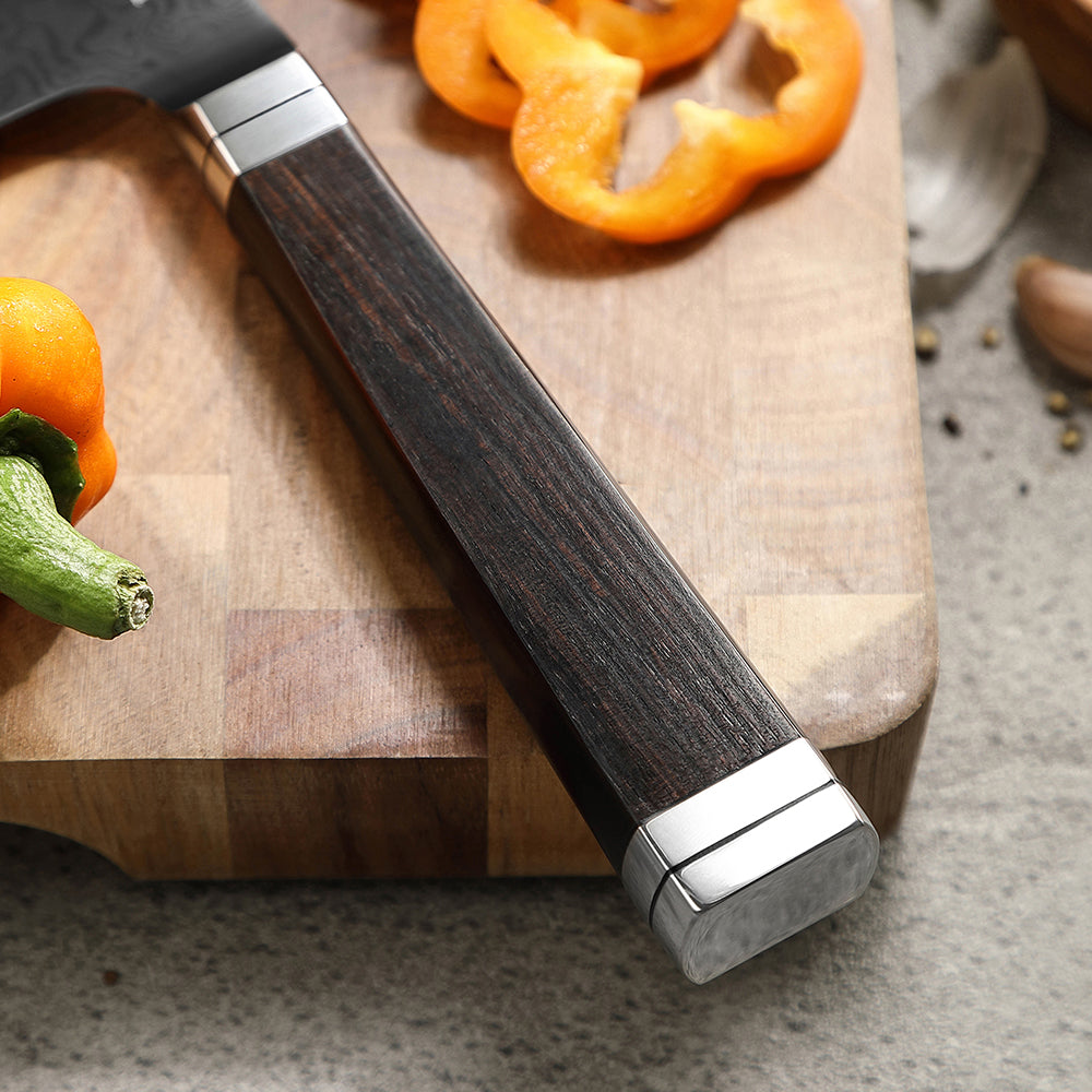 XINZUO Ji Series 5PCS Damascus Steel Knife Set 67-Layer Damascus Steel Blade 60±2 HRC Hardness Core 15° Ultra-Sharp Edge