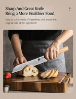 XINZUO PM8 Series 67 Layers Damascus Powder Steel Bread Knife 8.5 inches