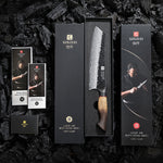 XINZUO 8.3 Inch Japanese Kiritsuke Knife, 67 Layers Damascus Steel with Burnt Oak Handle - Master Chef Multi-Purpose Blade for Precision Slicing & Chopping