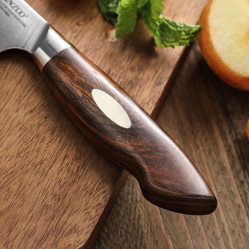 XINZUO 5.5" Santoku Knife – 110-Layer Dual-Core Damascus Steel,Desert Ironwood Handle