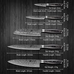 XINZUO 5-Piece 67 Layers Damascus Steel Kitchen Knife Set-Ya Series
