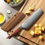 XINZUO Xing Series Professional 7.2”Nakiri Knife Damascus Steel Blade 14Cr14MoVNb Steel Core - Chopping Meat and Fruit