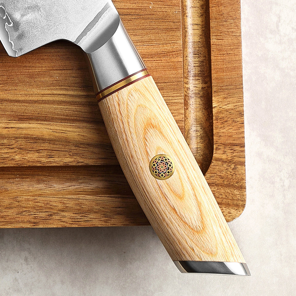 XINZUO Lan Series 3-layer Composite Steel Santoku Knife
