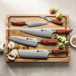 XINZUO Xing Series 73-Layer Powder Damascus Steel 5PCS Knife Set, For Chinese & Western Cooking