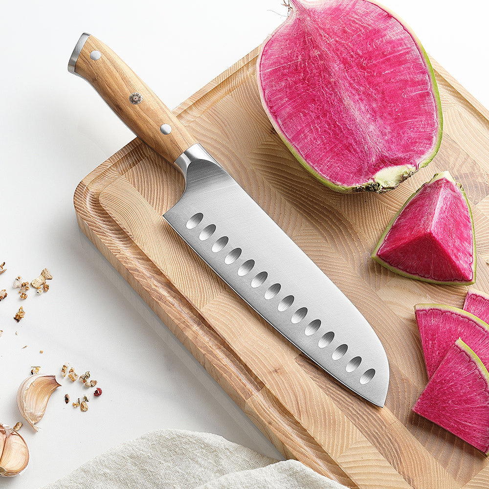 XINZUO Durable And Sharp 7.1 Inches Santoku Knife Japanese Kitchen Knife Hardness 56-58 HRC - A Good Choice for Gifts