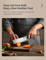 XINZUO Zhen XZ05 Series ZDP-189 Powder Steel Nakiri Knife 7.5 Inch, Made of Three-layer Composite Steel, Hardness Reaches 65-67HRC, Desert lronwood Octagonal HandIe