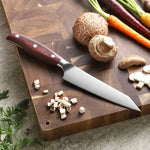 XINZUO Professional Utility Knife 3 Layers Composite Steel 60±1HRC Sharp Blade Premium Red Wood Ergonomic Handle