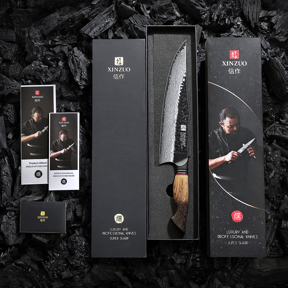 XINZUO Customized 67 Layers Damascus Steel 10.2 Inches Chef Knife Hardness 60±2HRC Household Kitchen Knife