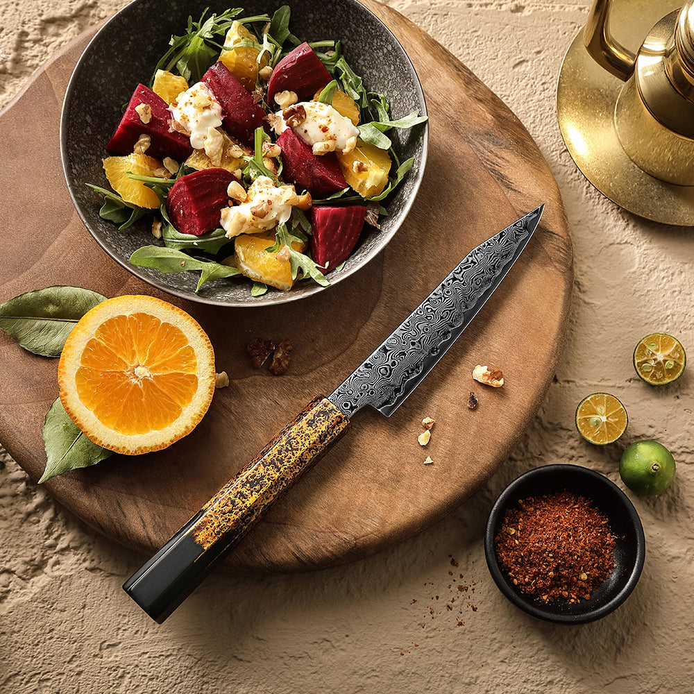 XINZUO Professional Utility Knife 49 Layers Damascus Steel ZDP189 Powder Steel Core Cooking Utensils