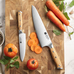 XINZUO Kitche Knife Set 2PCS Knife Set 5.2”Utility Knife+8.3”Chef Knife With High Quality Olive Wood Handle