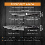 XINZUO 2-Piece 67 Layers Damascus Steel Kitchen Knife Set-Ya Series