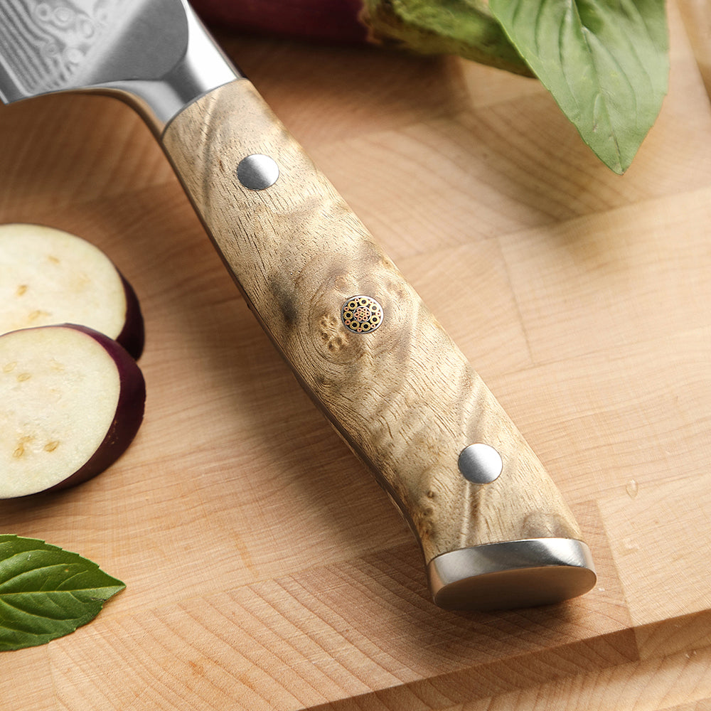 XINZUO 5.8 Inch Bunka Knife 10Cr15CoMoV Core 67 Layers Damascus Steel Ergonomic Wood Handle with Gift Box - Ideal for Home Kitchen & Restaurant
