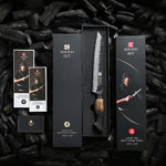 XINZUO 8.5 Inches 67 Layers Black Damascus Steel Bread Knife with  Burnt Oak Handle MO-Series