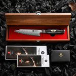 XINZUO Utility Knife Premium M390 Powder Steel With Damascus Pattern Multi-purpose Kitchen Knife Sharp and Durable