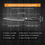 XINZUO 8 Inch 67 Layers Damascus Steel Carving Knife -Ya Series