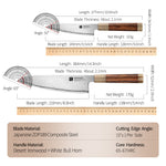 XINZUO 2-Piece Japanese Steel Knife Set — Chef & Utility Knives With ZDP189 Composite Steel | Desert Ironwood Handle
