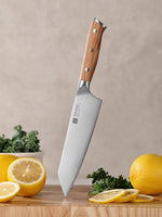 XINZUO Premium German Steel 5.8 Inches Bunka Knife – Olive Wood Handle, 56-58HRC Hardness, Ideal for Daily Kitchen Prep