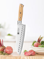 XINZUO Durable And Sharp 7.1 Inches Santoku Knife Japanese Kitchen Knife Hardness 56-58 HRC - A Good Choice for Gifts