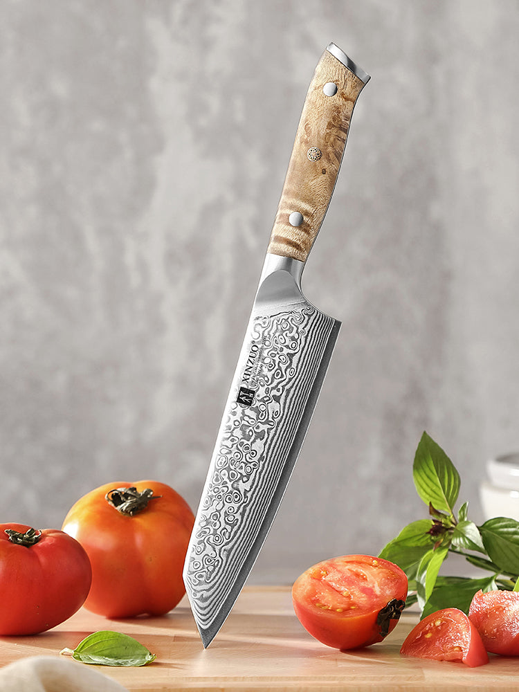 XINZUO 5.8 Inch Bunka Knife 10Cr15CoMoV Core 67 Layers Damascus Steel Ergonomic Wood Handle with Gift Box - Ideal for Home Kitchen & Restaurant