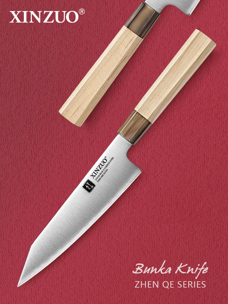 XINZUO Professional 7.1-inch Handmade Japanese Bunka Knife,Aogami No.2 Carbon Steel 3-Layer Composite Blade