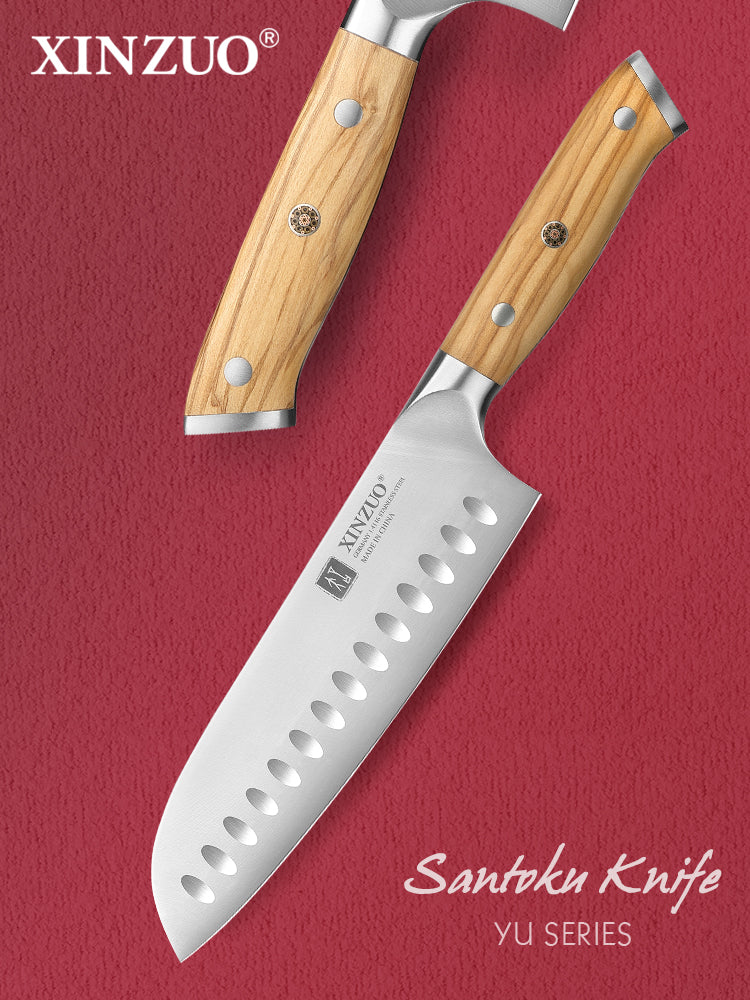 XINZUO Durable And Sharp 7.1 Inches Santoku Knife Japanese Kitchen Knife Hardness 56-58 HRC - A Good Choice for Gifts