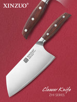 XINZUO High-Performance Cleaver Knife 7.1 Inches 3-Layer Composite Steel Blade for Kitchen Cooking