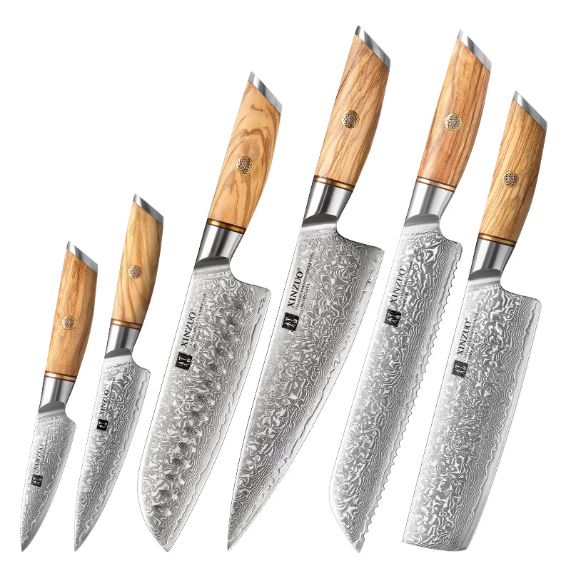 XINZUO Lan Series 73 Layers Damascus Powder Steel 6PCS Knife Set