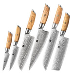 XINZUO Lan Series 73 Layers Damascus Powder Steel 6PCS Knife Set