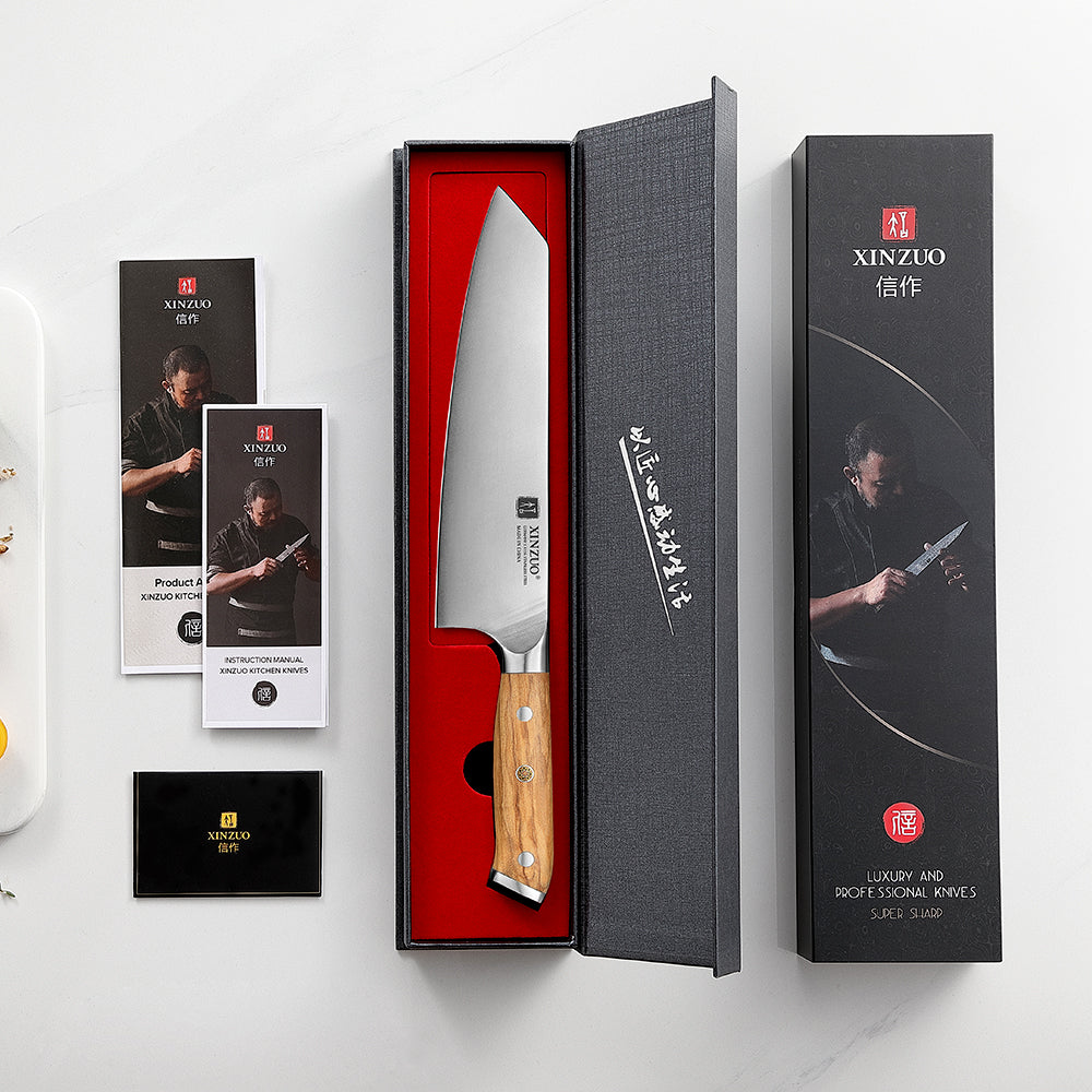 XINZUO 8.3 Inches Bunka Knife Super Steel German Stainless Steel Ingenious Hand-polished Ergonomic Handle