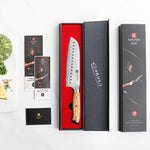 XINZUO Durable And Sharp 7.1 Inches Santoku Knife Japanese Kitchen Knife Hardness 56-58 HRC - A Good Choice for Gifts