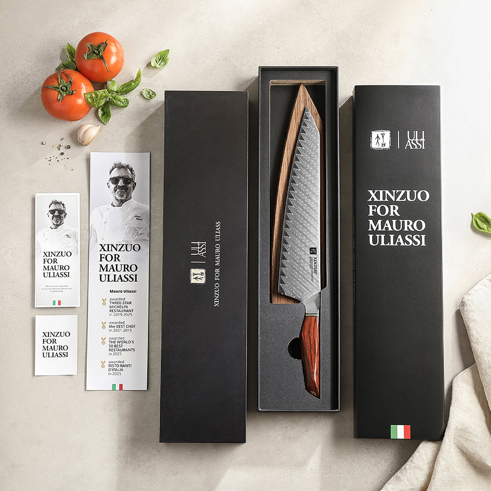 XINZUO Xing Series 10.1 Inches Bunka Knife - 73 Layers Damascus Steel  Ergonomic Rhomboid Rosewood Handle, For Home & Pro Kitchen