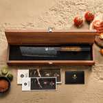 XINZUO 6.9”Nakiri Knife 49-Layer Damascus Kitchen Knife, ZDP-189 Steel Core DLC Coated Ultra Sharp Kitchen Knife