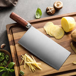 XINZUO 8.5 Inches Cleaver Knife, 3 Layers Clad Steel with Red Wood Handle & Copper Rivets, 58~60HRC - FU Series