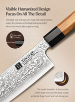 XINZUO PM8 Series 67 Layers Damascus Powder Steel Nakiri Knife 7 inches