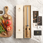 XINZUO Household Knife Sharpener High Carbon Steel Corundum Blasting Olive Wood Handle