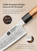 XINZUO PM8 Series 67 Layers Damascus Powder Steel Santoku Knife 7.5 inches