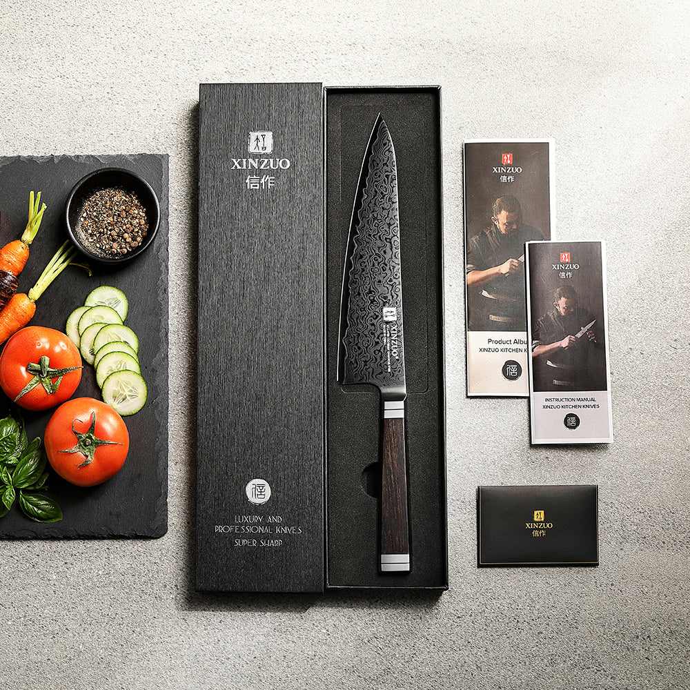 XINZUO Professional 67-Layer Damascus Steel Chef's Knife – Classic Japanese Handle, Ultra-Sharp 15° Edge