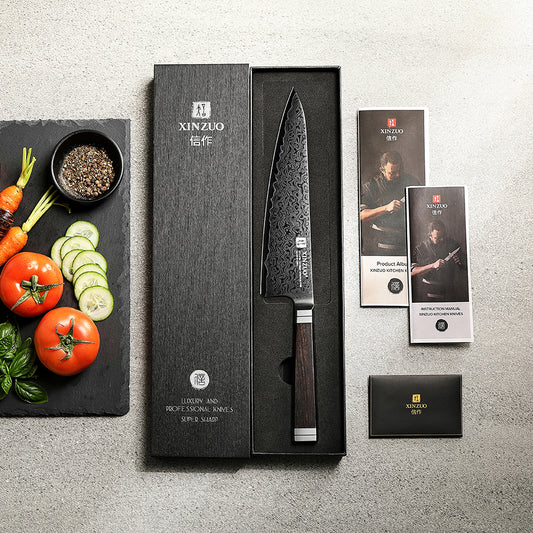 XINZUO Professional 67-Layer Damascus Steel Chef's Knife – Classic Japanese Handle, Ultra-Sharp 15° Edge