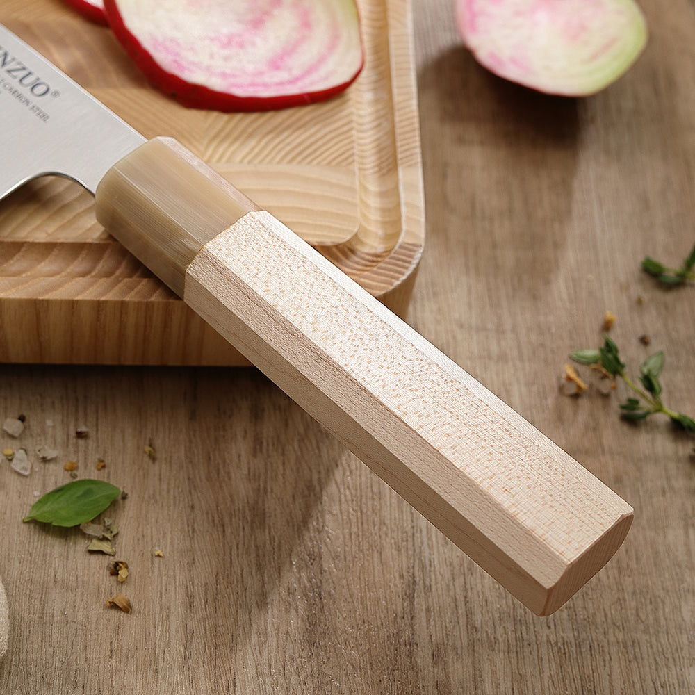 XINZUO Premium Nakiri Knife,Aogami No.2 Carbon Steel,Ergonomic Sharp Kitchen Chef Knife for Home & Professional Use